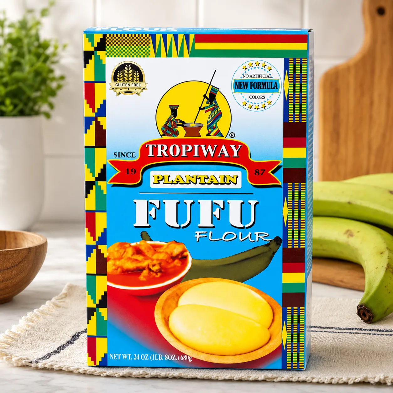 Tropiway Plantain Fufu Flour | Gluten Free Instant Ghanaian Fufu